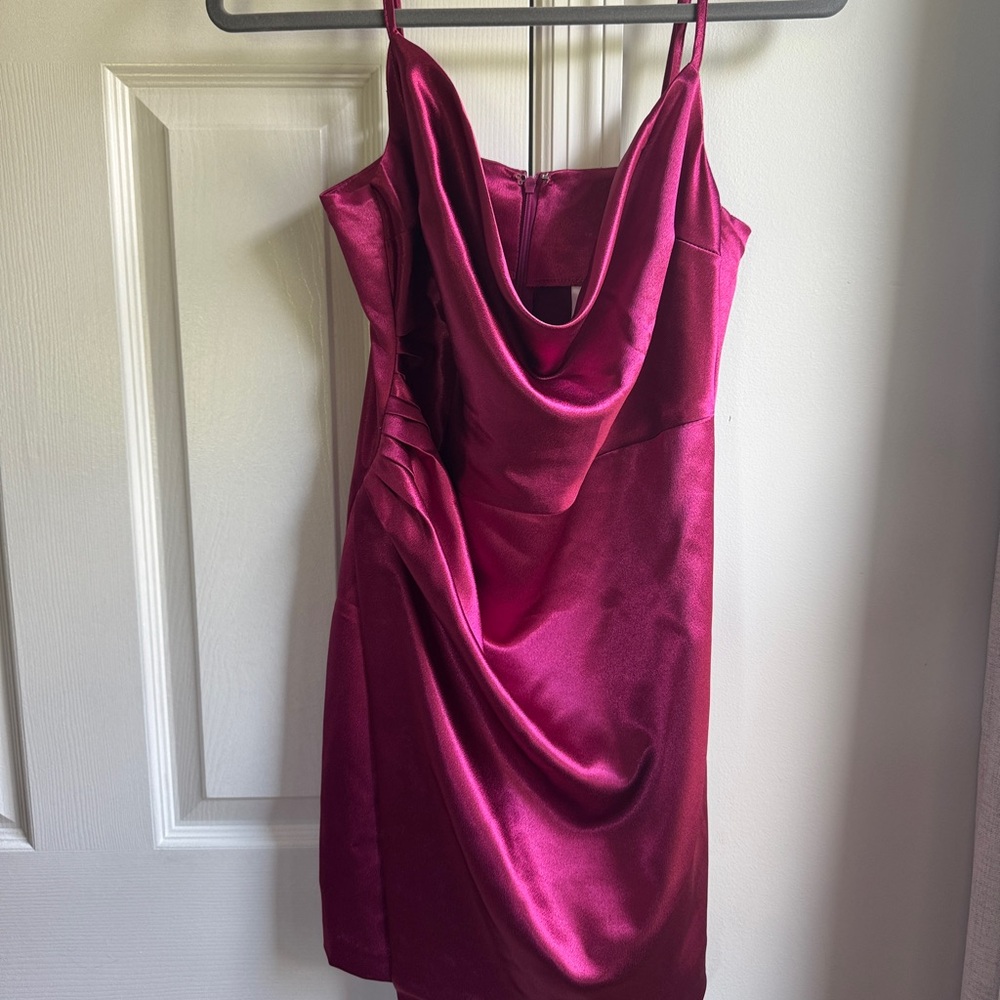 Pink Slip Dress Cowl Neck Sleeveless